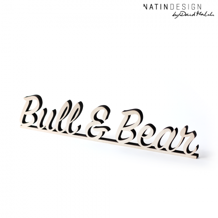 Schriftholz "BULL&BEAR"