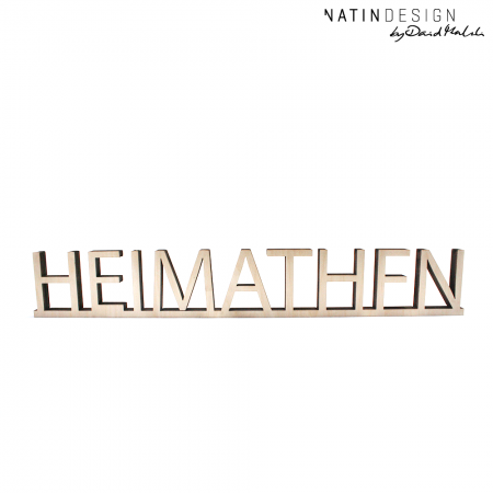 Wallwood lettering "HEIMATHFN"