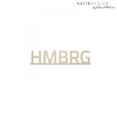 Schriftholz "HMBRG"