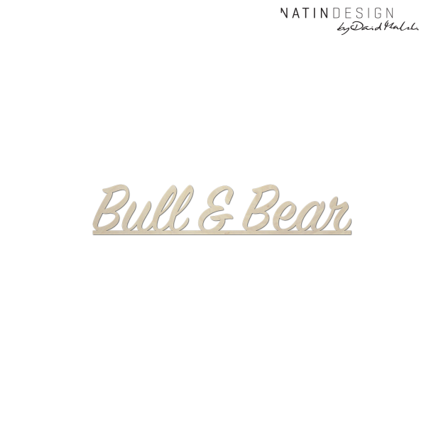 Schriftholz "BULL&BEAR"